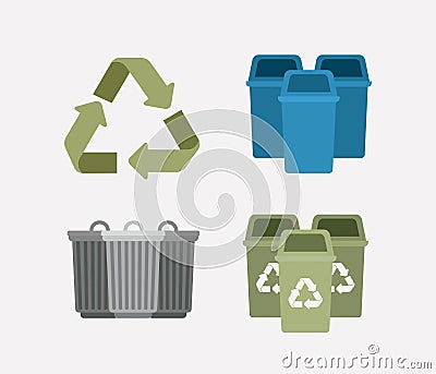 Ecology lifestyle set icons Vector Illustration