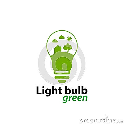 Ecology light bulb green logo icon design templat on White Background,Vector Illustration Vector Illustration