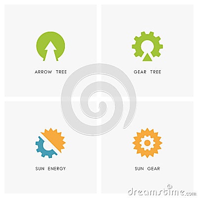 Ecology logo set Vector Illustration