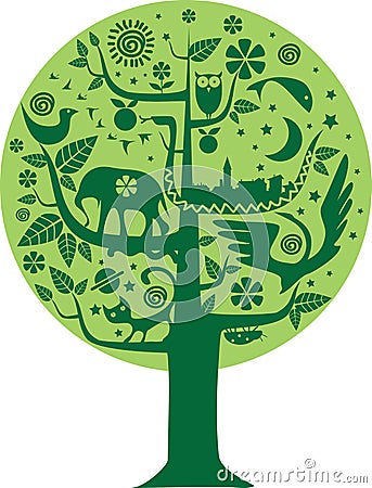 Ecology and Nature Tree Vector Illustration