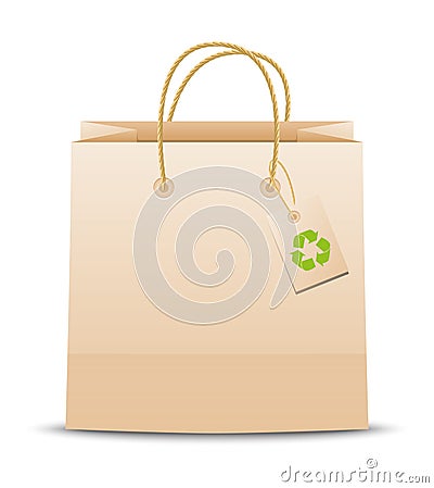 Ecology paper bag Stock Photo