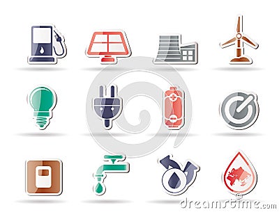 Ecology, power and energy icons Vector Illustration