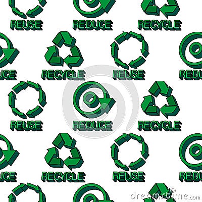 Ecology protection seamless pattern Vector Illustration