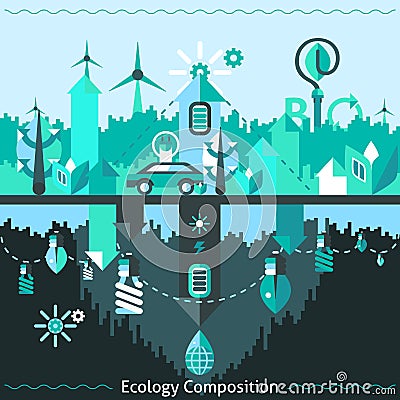 Ecology And Recycling Composition Vector Illustration