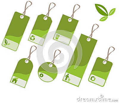 Ecology tags Vector Illustration