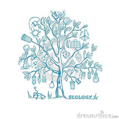 Ecology Tree Infographic Concept Vector Illustration