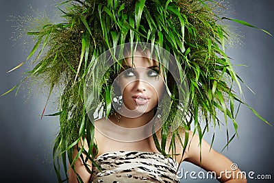 Ecology woman, green concept Stock Photo