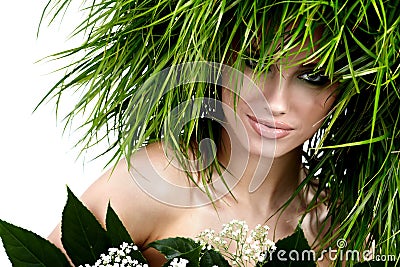 Ecology woman, green concept Stock Photo