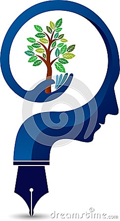 Mind tree logo Vector Illustration