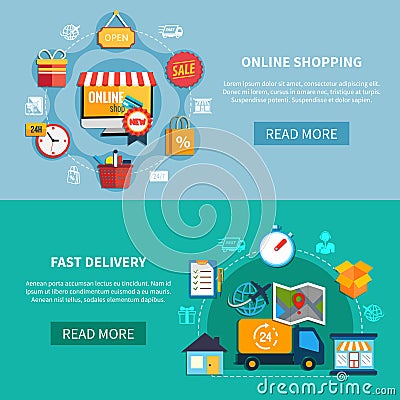 Ecommerce Banner Set Vector Illustration