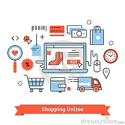 Ecommerce business concept Vector Illustration