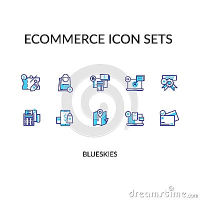 Ecommerce icon Sets Filled Line Vector Stock Photo