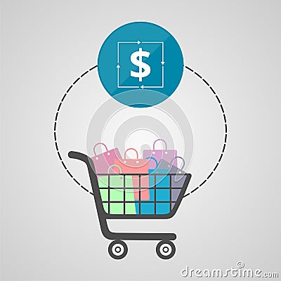 Ecommerce icon, Shopping design, shopping cart Vector Illustration