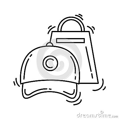 Ecommerce merchandise icon. hand drawn icon set, outline black, doodle icon, vector icon Vector Illustration