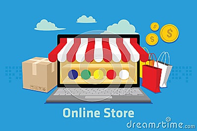 Ecommerce online store Vector Illustration