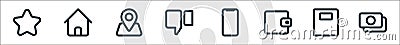 ecommerce ui line icons. linear set. quality vector line set such as money, book, wallet, smartphone, dislike, location pin, Vector Illustration