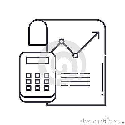 Econometrics icon, linear isolated illustration, thin line vector, web design sign, outline concept symbol with editable Vector Illustration