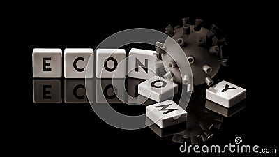 Economic collapse isolated on black background Stock Photo