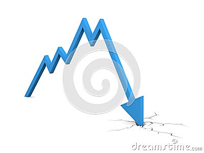 Economic Crisis. Business fall Stock Photo