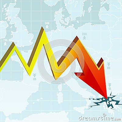 Economic Crisis Graph Vector Illustration