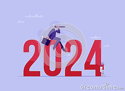 Economic forecast or future vision concept Vector Illustration