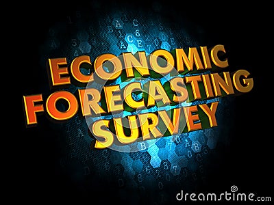 Economic Forecasting Survey on Digital Background. Stock Photo