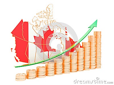Economic growth in Canada concept, 3D rendering Stock Photo