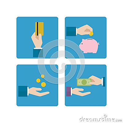 Economic hand icon Vector Illustration