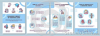 Economic hearing loss impact brochure template Vector Illustration