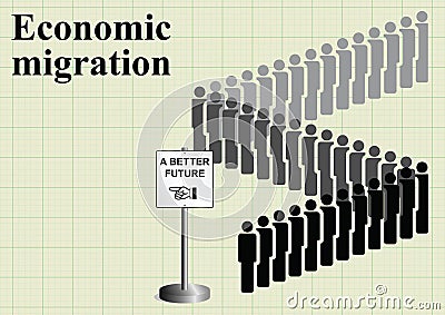 Economic migration Vector Illustration