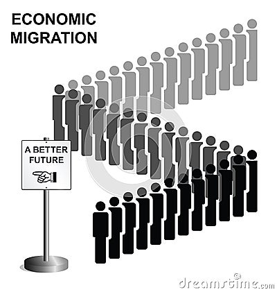 Economic migration Vector Illustration