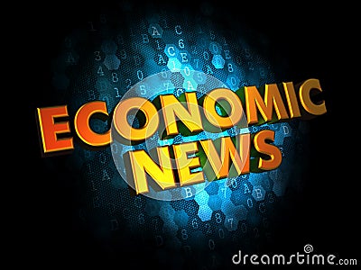 Economic News - Gold 3D Words. Stock Photo