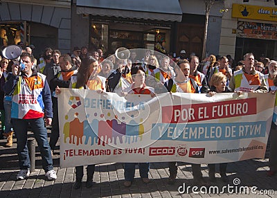 Economic protest in Madrid, Spain Editorial Stock Photo