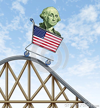 Economic rollercoaster ride Stock Photo