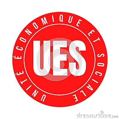 Economic and social unit called UES in French language Cartoon Illustration