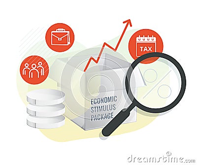 Economic Stimulus Package to Revive Economy - Illustration Vector Illustration