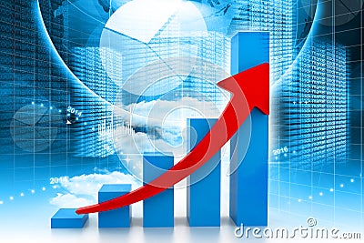 Economical business graph Cartoon Illustration