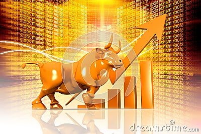 Economical Stock market background Cartoon Illustration