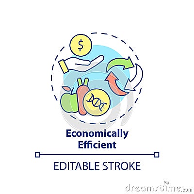 Economically efficient concept icon Vector Illustration