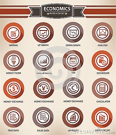 Economics & Finance concept buttons Vector Illustration