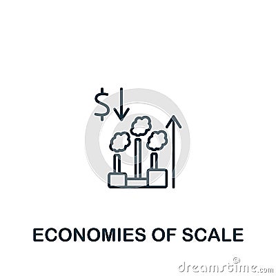 Economies Of Scale icon. Monochrome simple Policy icon for templates, web design and infographics Vector Illustration