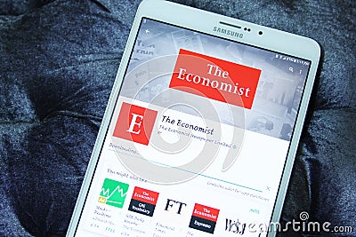 The Economist mobile app Editorial Stock Photo
