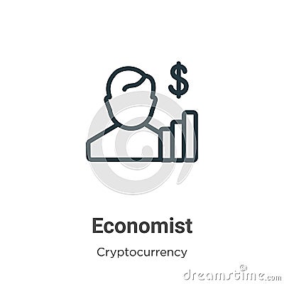 Economist outline vector icon. Thin line black economist icon, flat vector simple element illustration from editable Vector Illustration