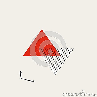 Economy and business recovery, vector concept. Symbol of financial market, crisis and rebound. Minimal illustration Vector Illustration