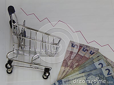 economy and finance with brazilian money Stock Photo