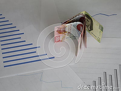 economy and finance with mexican money Stock Photo