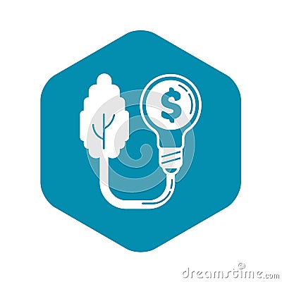 Economy money bulb icon, simple style Vector Illustration
