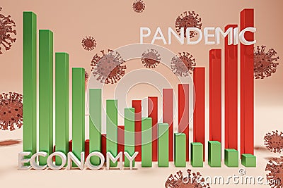 Economy during pandemic, economy fall Stock Photo