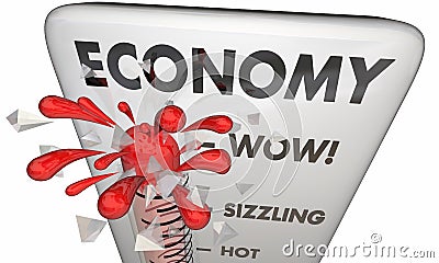 Economy Rising Financial Markets Thermometer Stock Photo