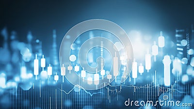 Economy trends background for business idea and all art work design, light blue colors. Abstract finance background Stock Photo